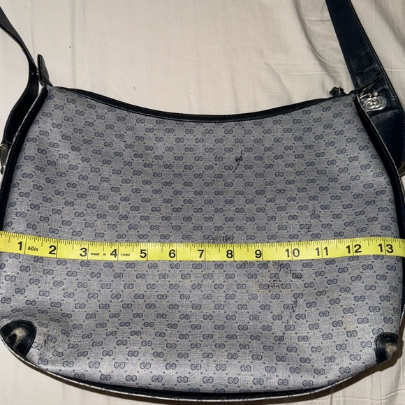 Authentic Gucci Micro GG Monogram Vintage gray navy blue shoulder bag - Picture 16 of 17
